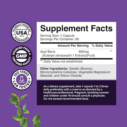Natural Acai Berry Weight Loss Supplement Detox Products Antioxidant Superfood Natures CraftBuy Supplements Australia