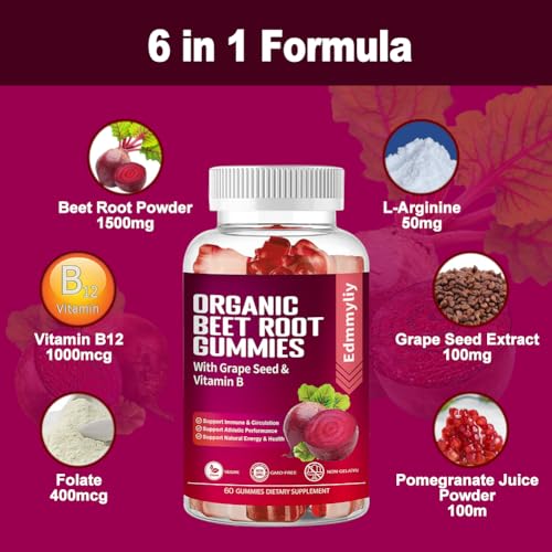 Organic Beet Root Gummies 1500mg for Men Women Beet Root for Athletic, Performance EdmmyliyBuy Supplements Australia