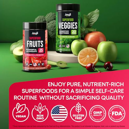 Fruits and Veggies Supplement - High Fiber Supplement for Immunity, Gut & Energy JOYLI NutritionBuy Supplements Australia