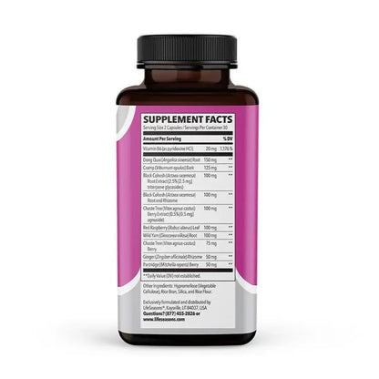 LifeSeasons - PreMense-T - PMS Relief Supplement - Support for Pre-Menstrual Symptoms, Cramping & Breast Tenderness - Nourish Tissue - Ginger Crampbark Dong Quai Chasteberry & Vitamin B6-60 Capsules LifeSeasonsBuy Supplements Australia