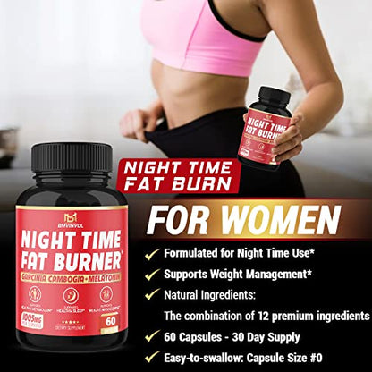 BMVINVOL Night Time Fat Burner, 12-in-1 Powerful Blend of Green Tea, Ceylon Cinnamon BMVINVOLBuy Supplements Australia