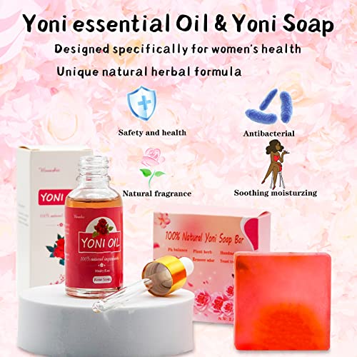 Yoni Soap Bars Vaginal Wash & Natural Yoni Oil Set Of 3, Ph Balance Eliminates Odor for Women WovarkieBuy Supplements Australia