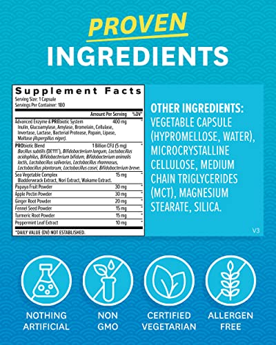 Zenwise Digestive Enzymes - Probiotic Multi Enzyme with Probiotics 180 Ct Zenwise HealthBuy Supplements Australia