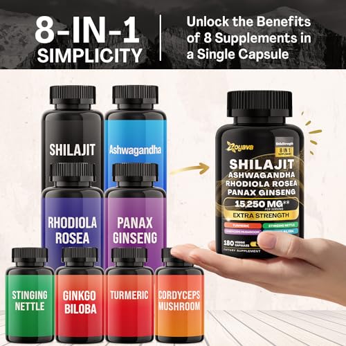 Zoyava Shilajit 9000MG Radiant Health Blend Ashwagandha 2000MG Rhodiola Rosea ZoyavaBuy Supplements Australia