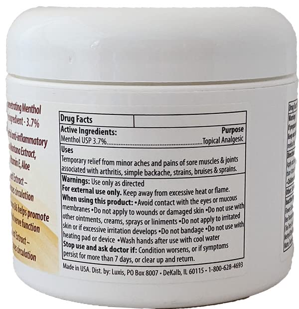 Luxis Arnica Pain Relief Cream - Soothing Arnica Combined with Powerful Menthol - Topical analgesic - 3 oz LuxisBuy Supplements Australia