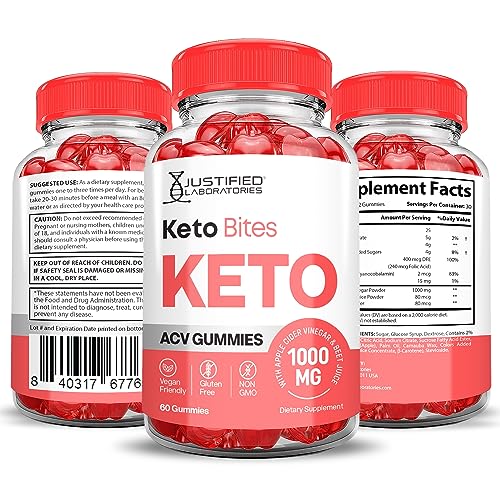 Justified Laboratories Keto Bites Keto ACV Gummies 1000MG Vegan Non GMO with Pomegranate Justified LaboratoriesBuy Supplements Australia