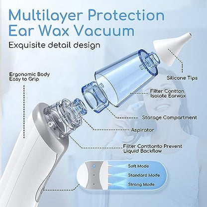 Ear Vacuum Wax Remover, Ear Wax Removal with 8 Pcs Ear Pick, Ear Wax GirugBuy Supplements Australia