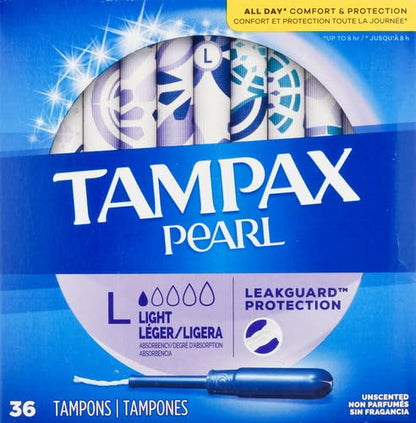 Tampax Pearl Plastic Tampons, Light Absorbency, Unscented, 36 Count (Pack of 2) (72 Total Count) Procter & GambleBuy Supplements Australia