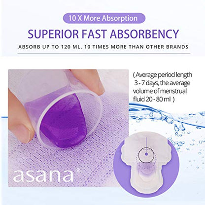 Asana Natural Teen Period Pads Combo Pack (Mini, Mini Long, Liner, and Women Reg - Chlorine Free AsanaBuy Supplements Australia