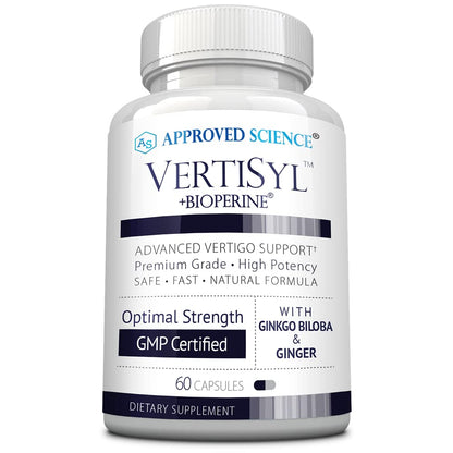 Approved Science VertiSyl - Ginkgo Biloba, Ginger, Vitamin D3, BioPerine - 60 Capsules - 1 Month Supply Approved ScienceBuy Supplements Australia