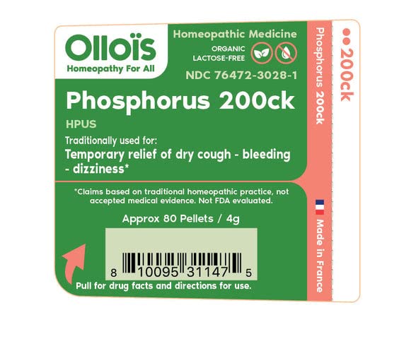OLLOIS Phosphorus 200ck Organic, Lactose-Free, Kosher Homeopathic Medicine, 80 Pellets (Pack of 3) OLLOÏSBuy Supplements Australia