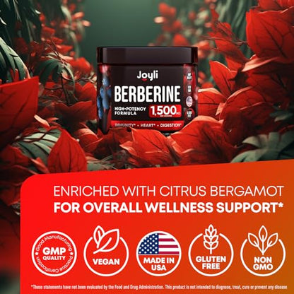 Berberine Supplement - Berberine 1500MG for Diet, GI Health & Water Loss - Pure Berberine JOYLI NutritionBuy Supplements Australia