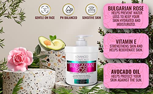 Advanced Clinicals Bulgarian Rose Anti Aging Vitamin E Moisturizer Body Lotion & Face Advanced ClinicalsBuy Supplements Australia