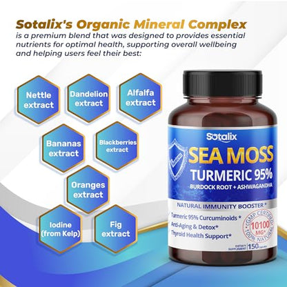 Sotalix Sea Moss Capsule 10100mg with Ashwagandha, Burdock Root, Bladderwrack SOTALIX SUPPLEMENTBuy Supplements Australia
