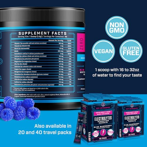 KEY NUTRIENTS Multivitamin Electrolytes Powder No Sugar - Tempting Blue Raspberry KEY NUTRIENTSBuy Supplements Australia