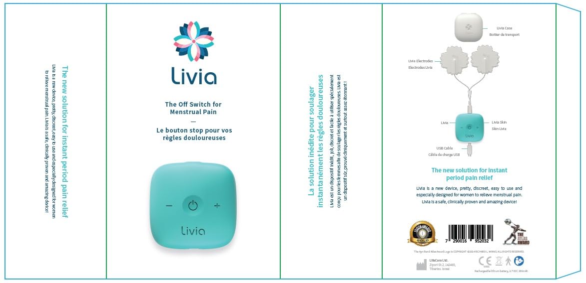 Livia Menstrual Pain Relief Device, Blue-Green - The Off Switch for Period Pain - Portable Unit LiviaBuy Supplements Australia
