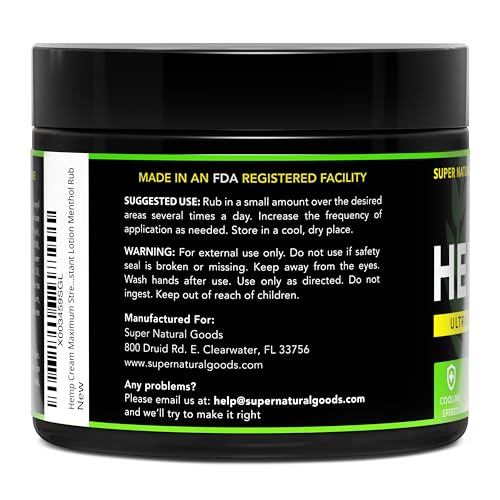 Super Natural Goods Hemp Cream with Hemp Oil, Turmeric, Arnica & Menthol – Botanical Cream with a Cooling Sensation for Localized Application (16oz) Super Natural GoodsBuy Supplements Australia