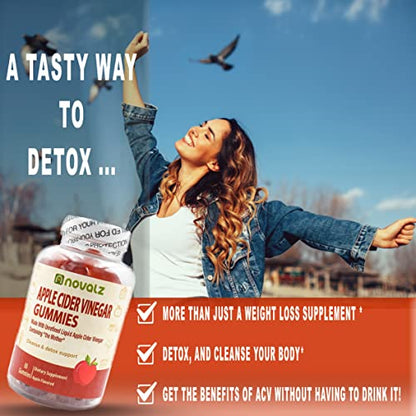 NOVALZ Apple Cider Vinegar Gummies for Weight Control, Detox, & Cleanse, 500mcg ACV NOVALZBuy Supplements Australia