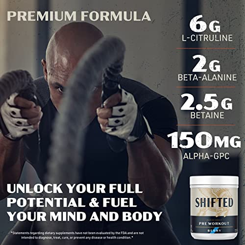SHIFTED Premium Pre Workout Powder, Energy & Focus Supplement with Creatine Monohydrate SHIFTEDBuy Supplements Australia
