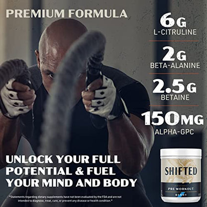 SHIFTED Premium Pre Workout Powder, Energy & Focus Supplement with Creatine Monohydrate SHIFTEDBuy Supplements Australia