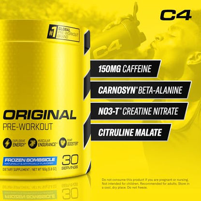 Cellucor C4 Original Pre Workout Powder Frozen Bombsicle Sugar Free Preworkout CellucorBuy Supplements Australia