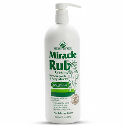 Miracle of Aloe Miracle Rub Pain Relieving Cream 32 oz, Fast & Effective Relief for Arthritis, Muscle, and Joint Pain - Maximum Strength UltraAloe Formula, Topical Analgesic Miracle of AloeBuy Supplements Australia