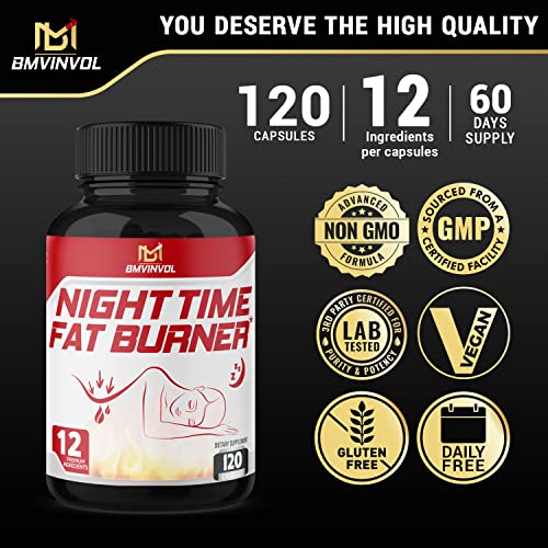 BMVINVOL Night Time Fat Burner 120Capsules, 12-in-1 Powerful Blend of Green Tea BMVINVOLBuy Supplements Australia