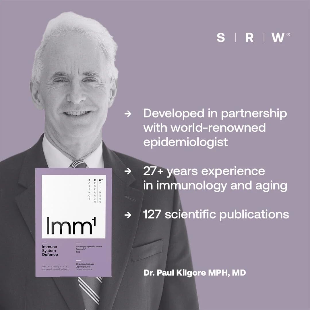 SRW Imm¹ Defence | Supports Immune System Health | 60 Vege Capsules | Supplement for Immune Response | Contains Natural Glycoprotein Isolate (Muno-IgY™) and Quercetin SRWBuy Supplements Australia