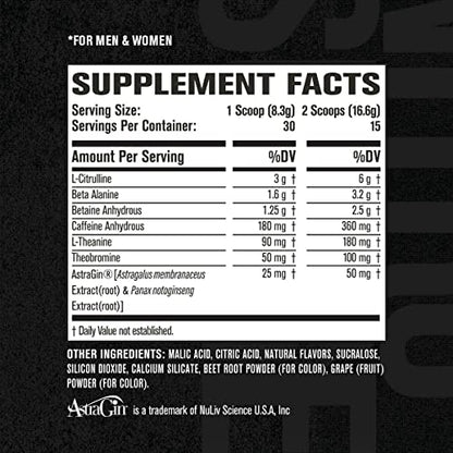 NITROSURGE Pre Workout Supplement - Energy Booster, Instant Strength Gains Jacked FactoryBuy Supplements Australia