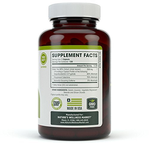 Green Tea Extract 98% Standardized with EGCG | Healthy Weight Support, Metabolism Natures WellnessBuy Supplements Australia