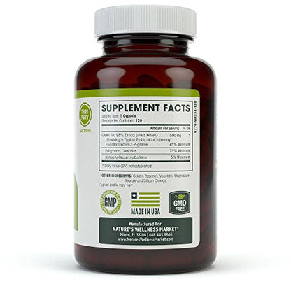Green Tea Extract 98% Standardized with EGCG | Healthy Weight Support, Metabolism Natures WellnessBuy Supplements Australia