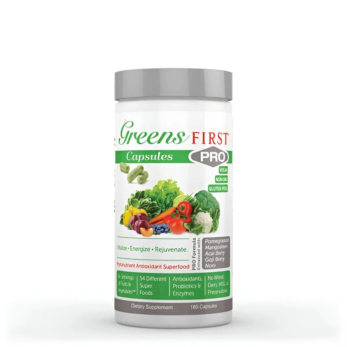 Greens First Phytonutrient Capsules - 49 Antioxidant-Rich Superfoods with Organic Fruits & Veggies, Prebiotics, Probiotics Greens FirstBuy Supplements Australia