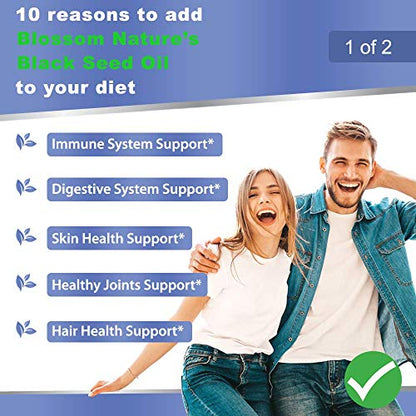 Black Seed Oil Capsules 1000mg - Premium Black Cumin Seed Oil Capsules - Black Seed Blossom NatureBuy Supplements Australia