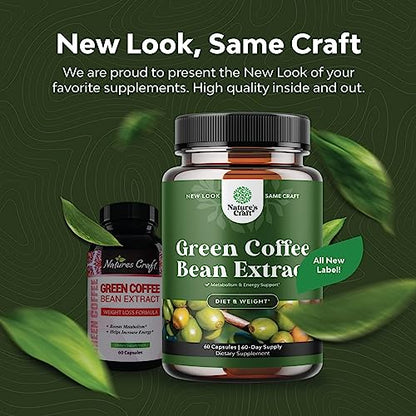 Pure Green Coffee Bean Extract Supplement – Best for Weight Loss Appetite Suppressant Natures CraftBuy Supplements Australia