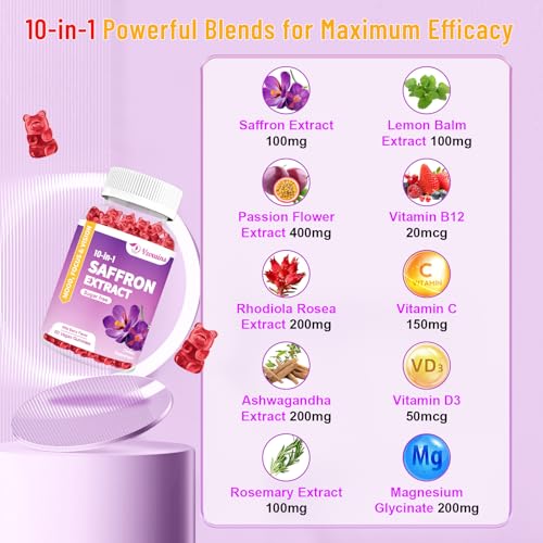 VZOXAINS 2 Pack Saffron Supplement Gummies, Sugar Free Saffron Extract with Magnesium VZOXAINSBuy Supplements Australia