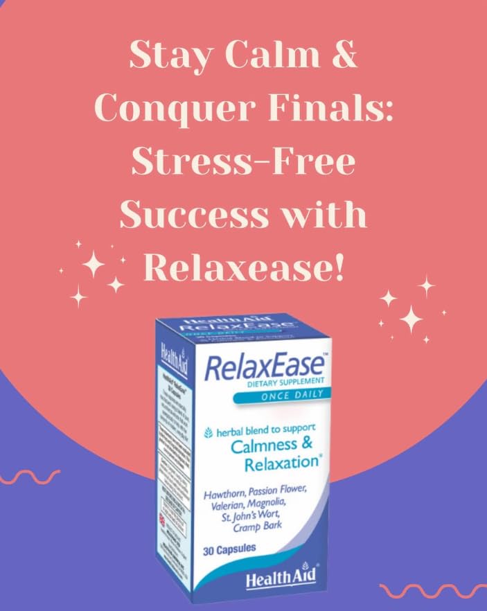RelaxEase, Herbal Blend to Support Harmony and Tranquility, Once Daily, 30 ct, Helps Promote Health and Relaxation HealthAidBuy Supplements Australia