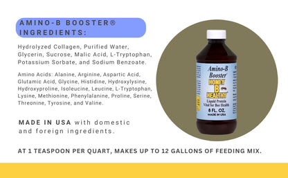 Amino-B Booster 8 oz. Bottle, Liquid Protein Vital for Bee Health Honey B HealthyBuy Supplements Australia
