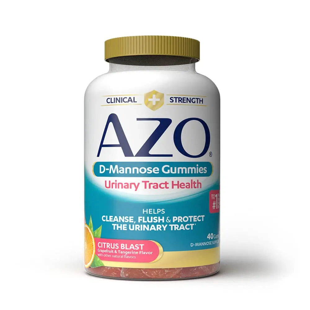AZO D Mannose Urinary Tract Health Gummies, 40 Count, Clinical Strength 2000mg, Helps Cleanse, Flush & Protect, No.1 Pharmacist Recommended Brand, Vegan Tangy Citrus Blast Flavor, Non-GMO, Gluten Free AZOBuy Supplements Australia