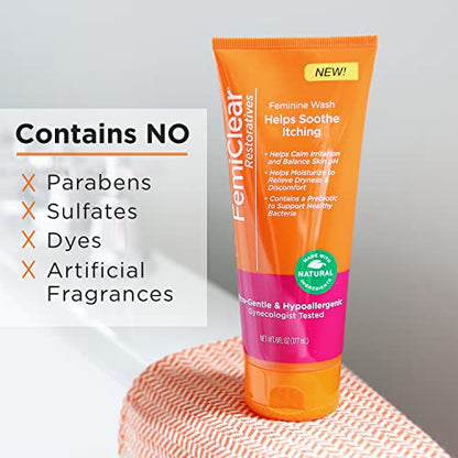FemiClear Restoratives Soothing Feminine Wash - Feminine Care Wash for Itching & Irritated Skin FemiClearBuy Supplements Australia