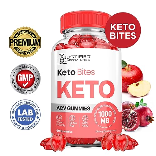 Justified Laboratories Keto Bites Keto ACV Gummies 1000MG Vegan Non GMO with Pomegranate Justified LaboratoriesBuy Supplements Australia
