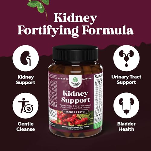 Kidney Support Cranberry Pills for Women and Men - High Strength Kidney Cleanse Detox Natures CraftBuy Supplements Australia