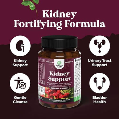 Kidney Support Cranberry Pills for Women and Men - High Strength Kidney Cleanse Detox Natures CraftBuy Supplements Australia