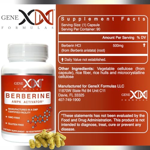 GENEX Berberine HCl 500mg (90 Capsules) | Powerful AMPK Activator, Supports Heart Genex FormulasBuy Supplements Australia