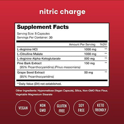 Nitric Oxide Supplement | L-Arginine, L Citrulline Malate, AAKG, Pine Bark, Grape Seed NutraChampsBuy Supplements Australia
