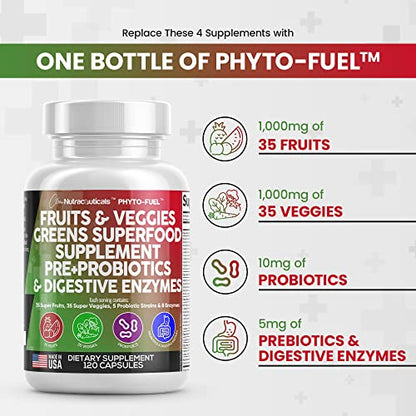 Fruits and Veggies Supplement Reds & Green Superfood - A Natural Balan