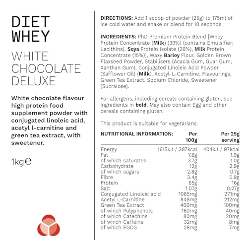 PhD Nutrition Diet Whey Low Calorie Protein Powder, Low Carb, High Protein Lean Matrix PhDBuy Supplements Australia