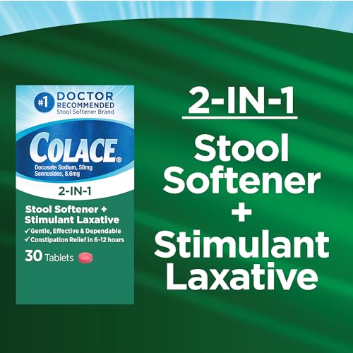 Colace 2-In-1 Stool Softener & Stimulant Laxative Tablets, Gentle Constipation Relief in 6-12 Hours ColaceBuy Supplements Australia