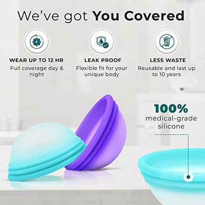 Ecoblossom Menstrual Original Disc - Set of 2 Reusable Period Discs Regular (Small & Large (Pack of 2)) EcoBlossomBuy Supplements Australia