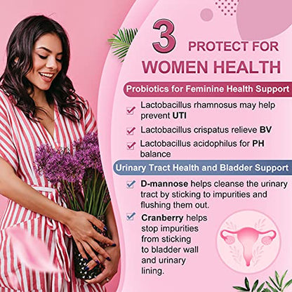 Probiotics-for-Women, Probiotics and Prebiotics, Cranberry and D-Mannose, 50-Billion NATURE TARGETBuy Supplements Australia