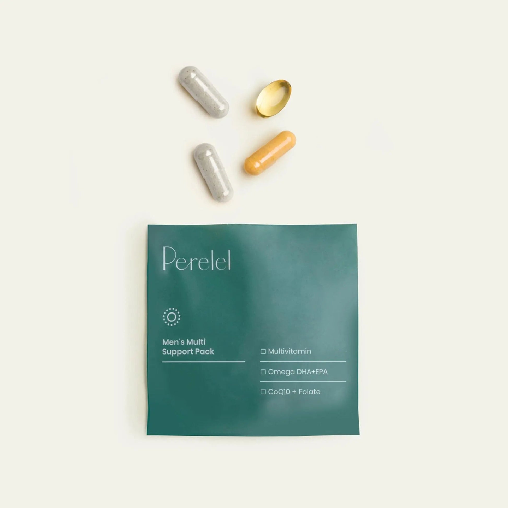 Perelel Men’s Multi Support Pack, Daily Multivitamin with Magnesium, Omega 3, CoQ10 & Folate, Nutritional Support Perelel